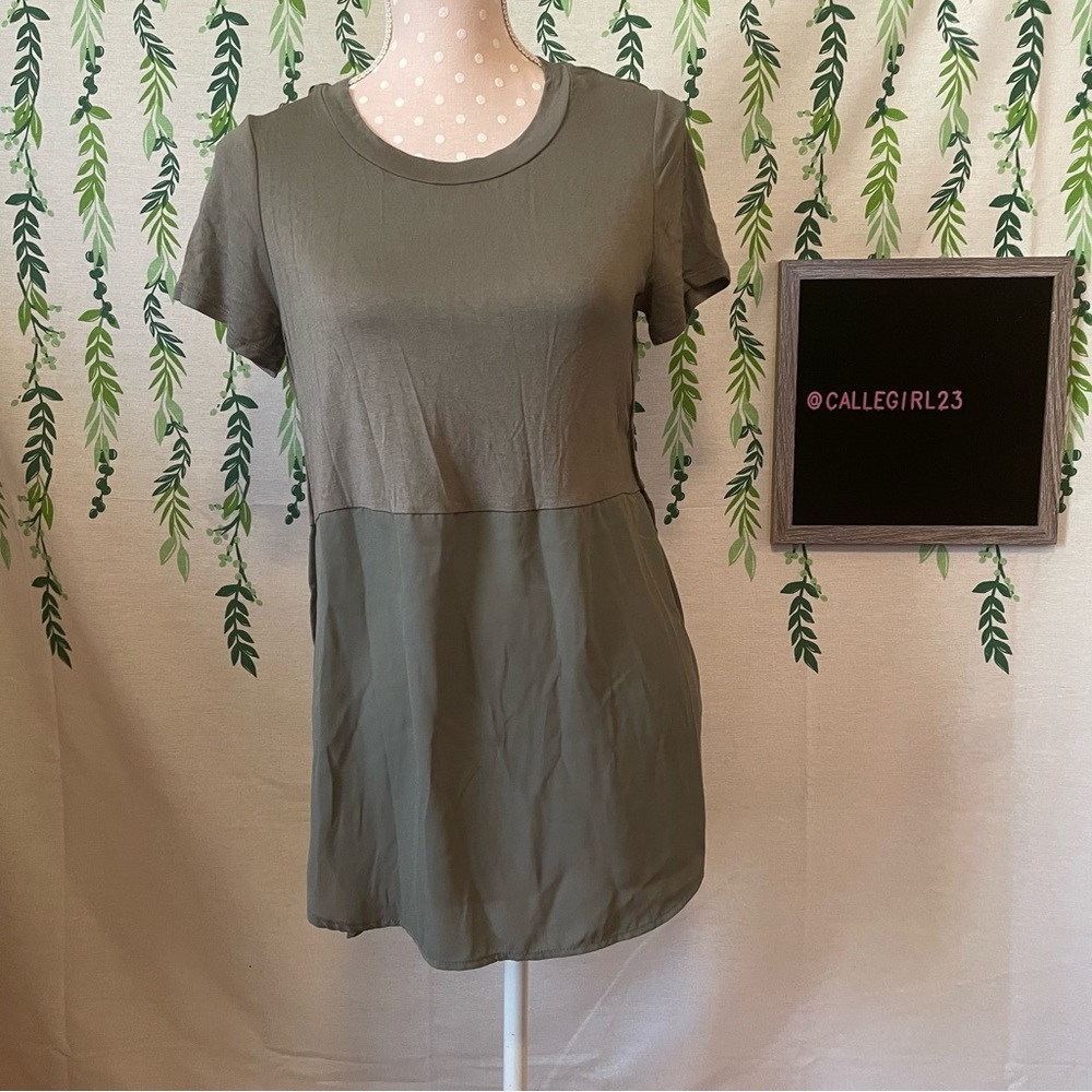 Size S Mossimo Olive Green Shirt with Zipper in the back A2